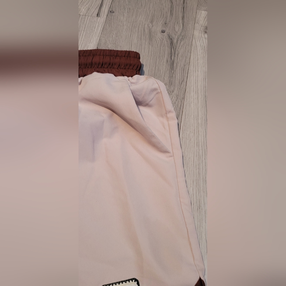ROMWE Cream and Brown Drawstring Striped Athletic Shorts, Men's Extra Small (XS) - Picture 9 of 16